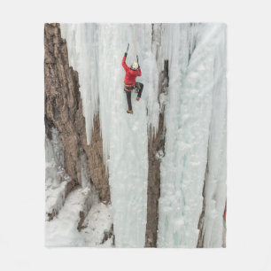 Man climbing ice, Colorado Fleece Blanket