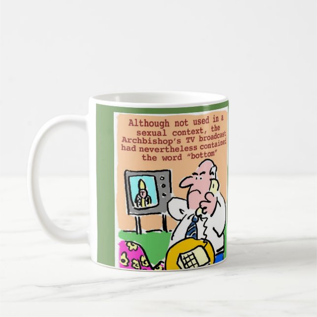 Man Complains by Telephone about TV Broadcast Coffee Mug (Left)