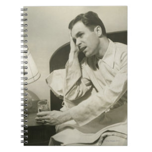 Man Drinking Water Notebook