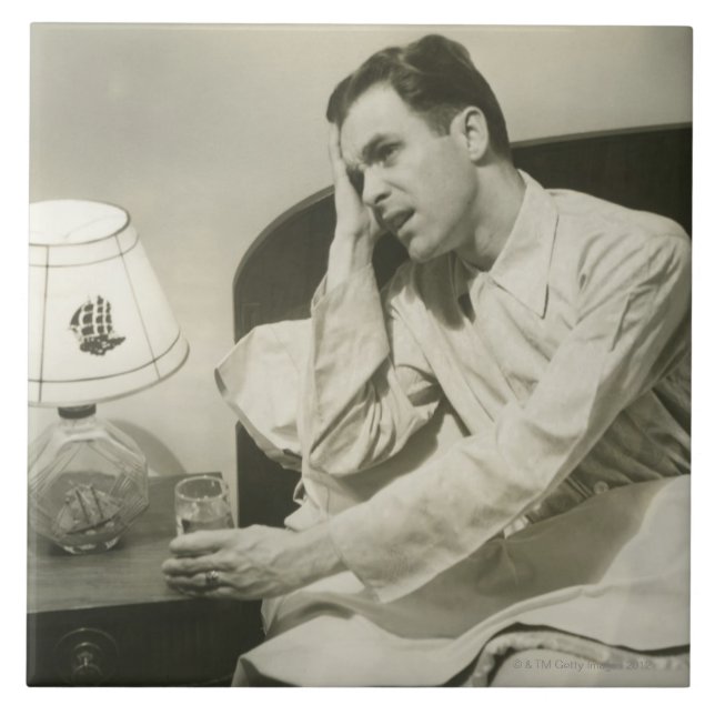 Man Drinking Water Tile (Front)