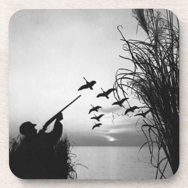 Man Duck Hunting Coaster (Front)