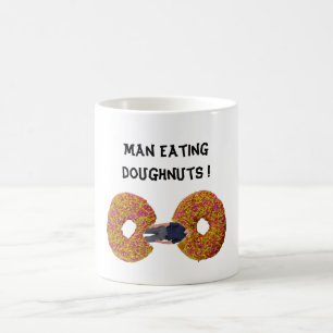 Man Eating Doughnuts  Coffee Mug