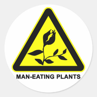 Man-Eating Plants Warning Sign Sticker