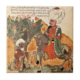 Man Emerges From a Tree Indian Renaissance  Tile