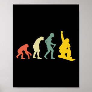 Man Evolution Snowboarder Poster