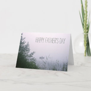 Man Fishing Beautiful Inspirational Foggy Morning Card