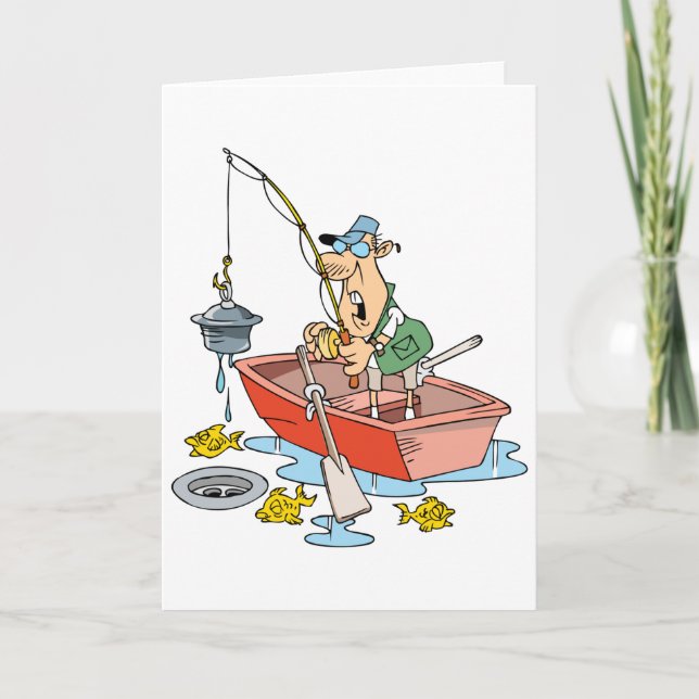 Man Fishing Cartes de voeux (Devant)