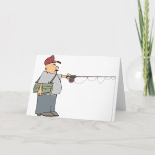 Man Fishing Cartes de voeux