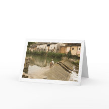 Man Fishing Folded Blank Greeting Card