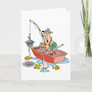 Man Fishing Greeting Cards