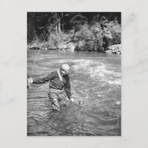 Man Fishing Postcard