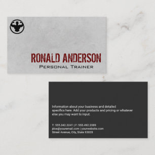 Man Flexing Both Arms   Fitness Business Card