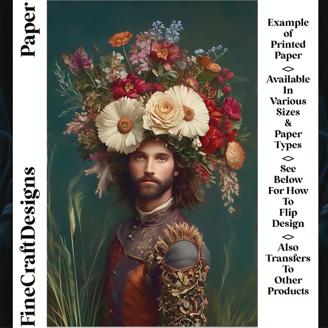 Man, Flowers Headpiece / Crown CP6 Craft Paper (Creator Uploaded)
