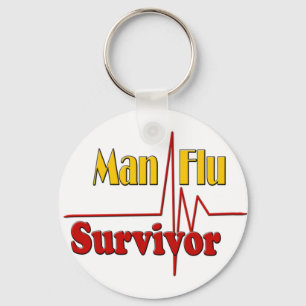 Man Flu Survivor Theme Keychain