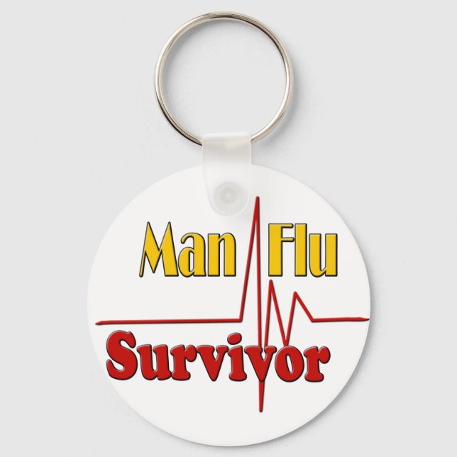 Man Flu Survivor Theme Keychain (Front)