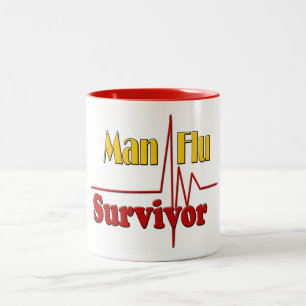 Man Flu Survivor Theme Two-Tone Coffee Mug