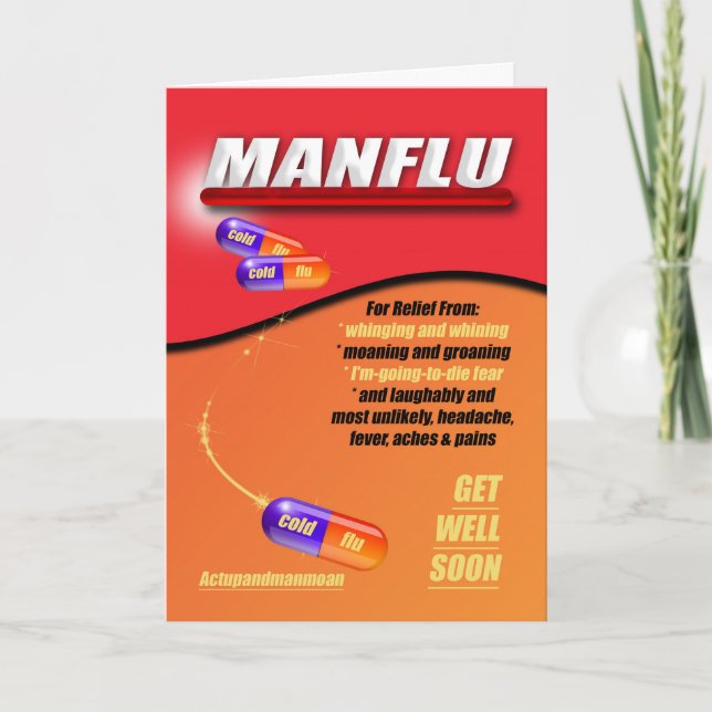 Man Flue - Cold, Get Well Soon In Table Box Colour Card (Front)