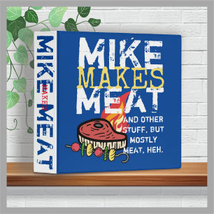 Man food grilling personalized cookbook recipe binder