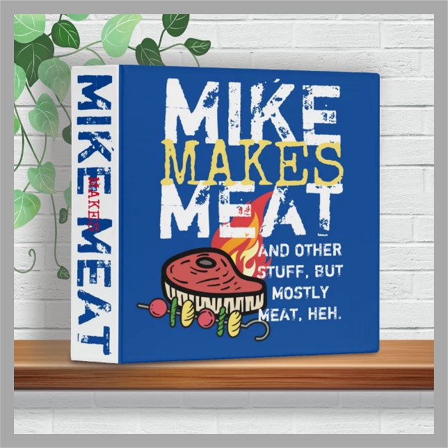 Man food grilling personalized cookbook recipe binder (Creator Uploaded)