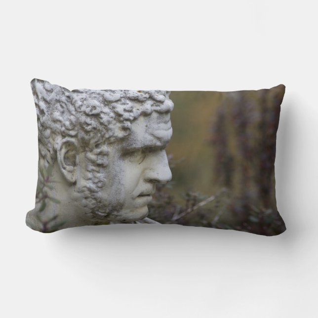 Man Garden Statue Photo Lumbar Pillow (Front)