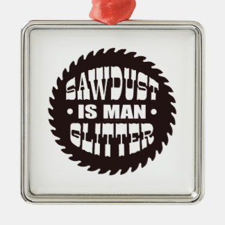 Man Glitter Metal Ornament