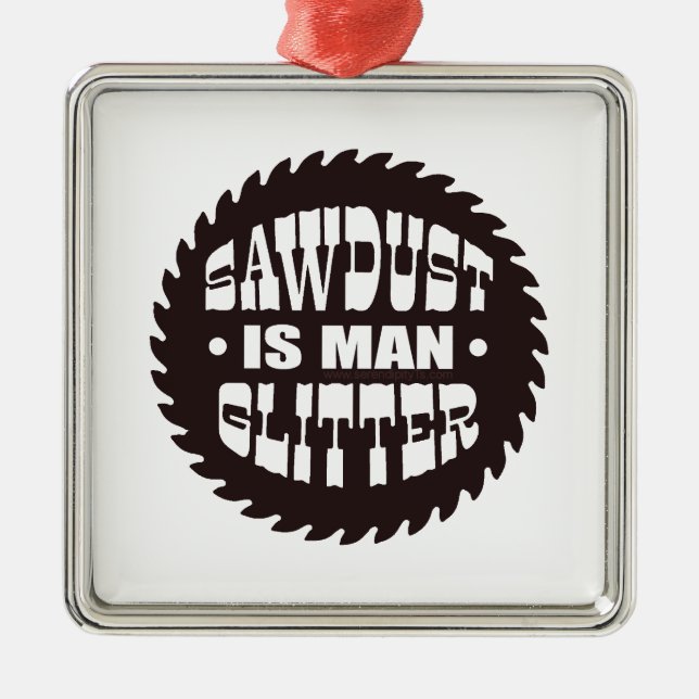 Man Glitter Metal Ornament (Front)