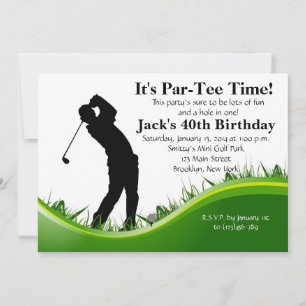 Man Golf Birthday Invitation