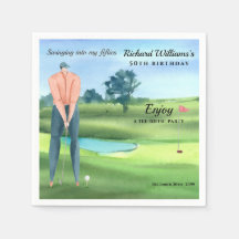 Man Golf Player Swinging Into My 50th Birthday