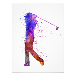 man golfer swing silhouette photo print
