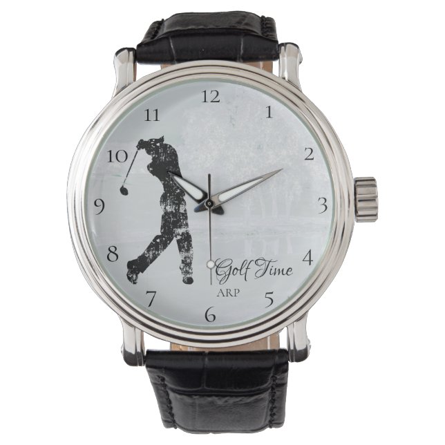 *~* Man Golfing Golf Course Tree Pond Golfer Watch (Front)