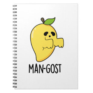 Man-gost Funny Halloween Mango Ghost Pun Notebook