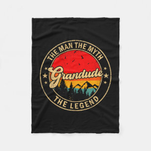 Man Grandude Myth Legend Vintage Retro Fleece Blanket