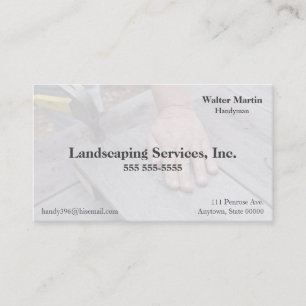 Man hammering nails business card