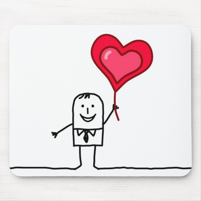 Man & Heart Mouse Pad (Front)