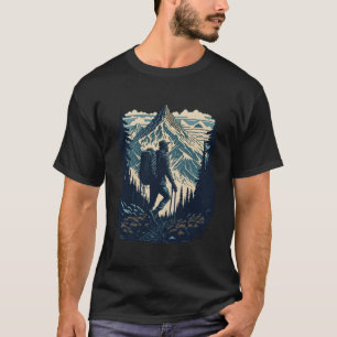 man hiking in mountains Funny Hiker Gift  T-Shirt