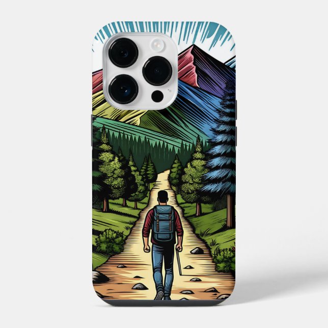 Man Hiking the Trails iPhone Case (Back)