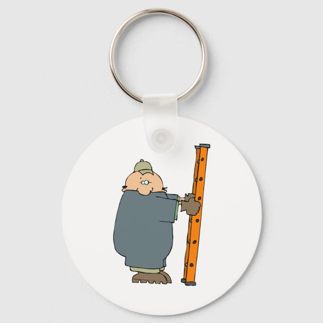 Man Holding A Ladder Keychain (Front)