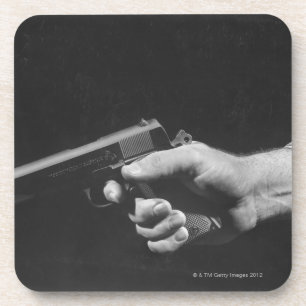 Man Holding Gun Coaster