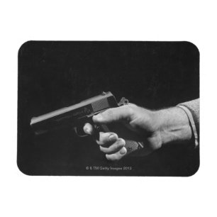 Man Holding Gun Magnet