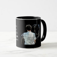 Man Holding Horse Dark Coffee Mug