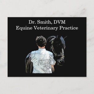 Man Holding Horse Dark Postcard