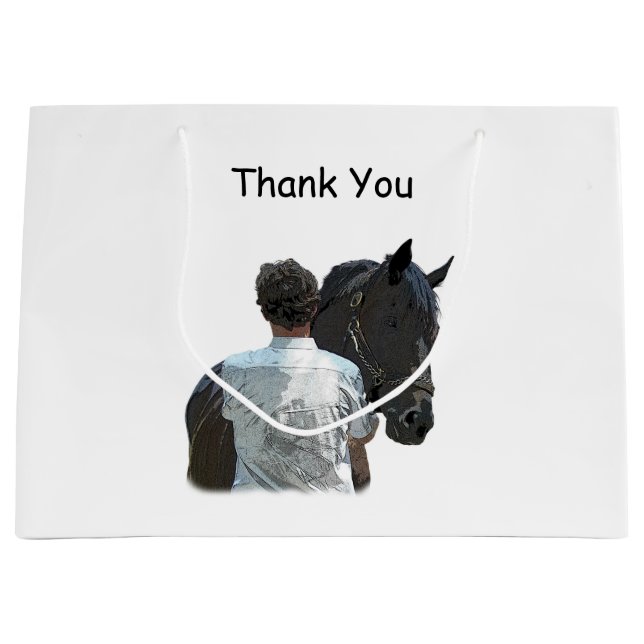 Man Holding Horse Light Gift Bag (Front)