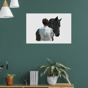 Man Holding Horse Light Poster