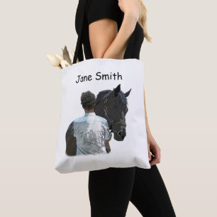 Man Holding Horse Light Tote Bag