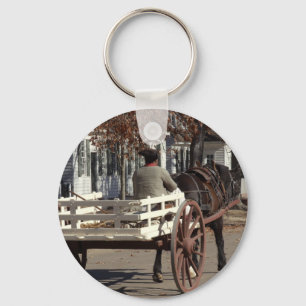 Man, Horse and Wagon Colonial Williamsburg Keychain