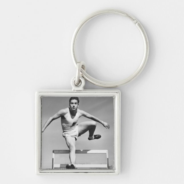 Man Hurdling Keychain (Front)