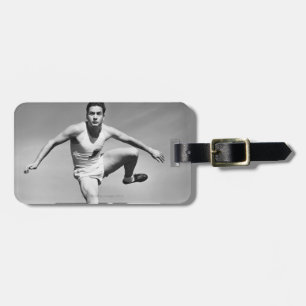 Man Hurdling Luggage Tag