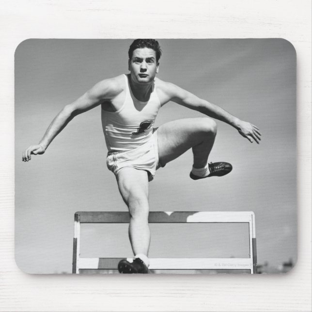 Man Hurdling Mouse Pad (Front)