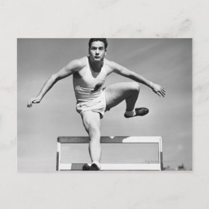 Man Hurdling Postcard