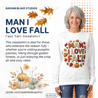 Man I Love Fall Faux Yarn Sweatshirt